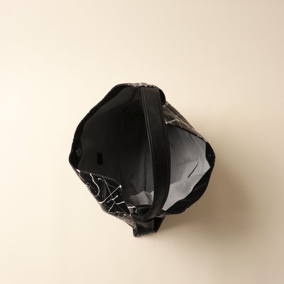 <Estine> Supra Series Leather Triangle Hobo Bag / Black