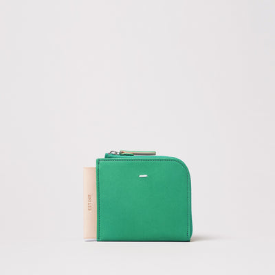 <Estine> Logical Serires L Shaped Zipper Square Wallet / Green