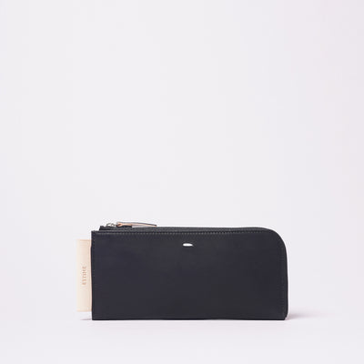 <Estine> Logical Series L Shaped Zipper Long Wallet / Black