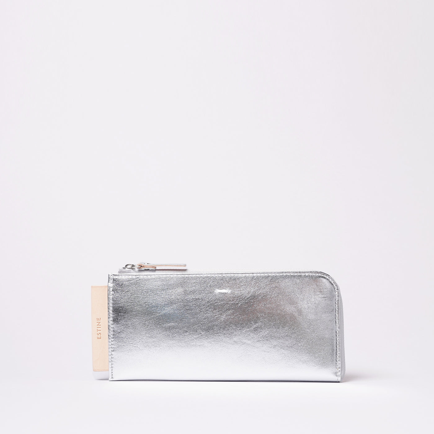 <Estine> Logical Series L Shaped Zipper Long Wallet / Silver