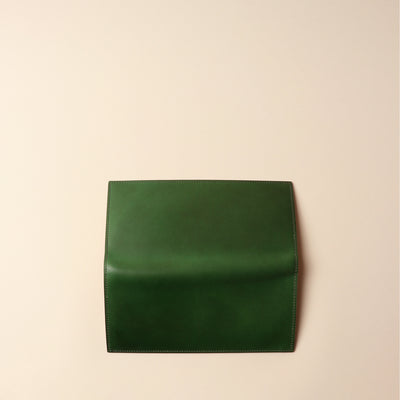 <FLATHORITY> Water-dyed oil cordovan long wallet with coin purse / Green