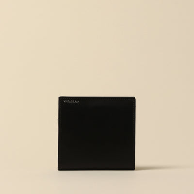 ＜Vintage Revival Productions> small vertical wallet in oiled leather, dark brown