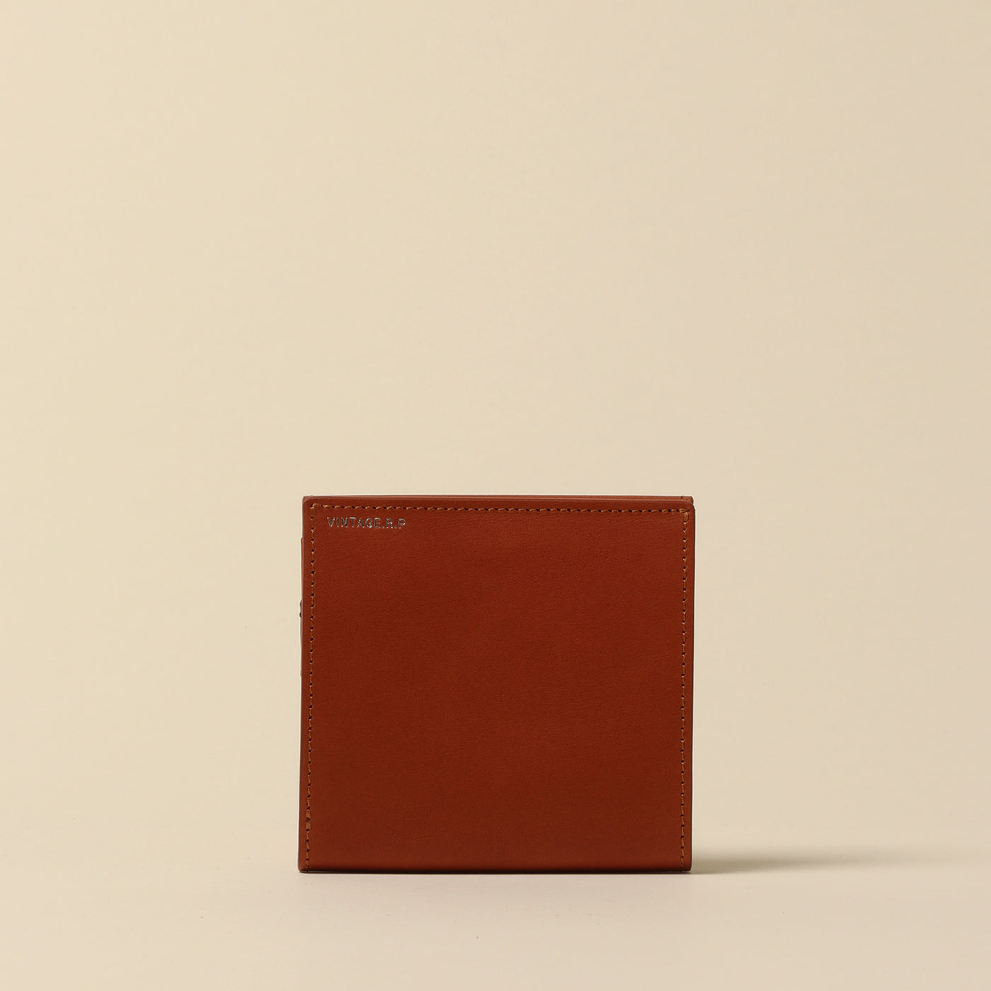 ＜Vintage Revival Productions> small vertical wallet in oiled leather, dark brown