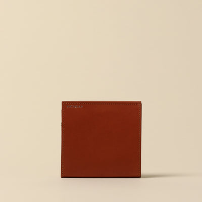 ＜Vintage Revival Productions> small vertical wallet in oiled leather, dark brown