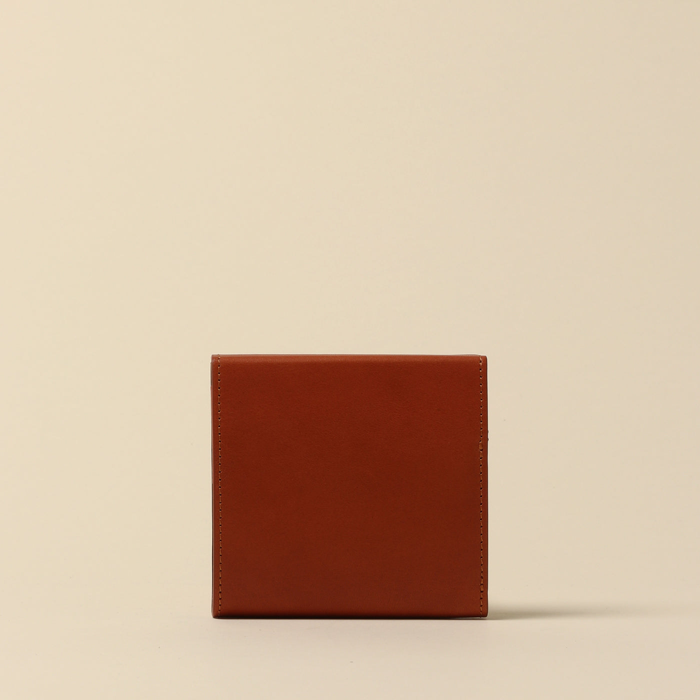 ＜Vintage Revival Productions> small vertical wallet in oiled leather, dark brown
