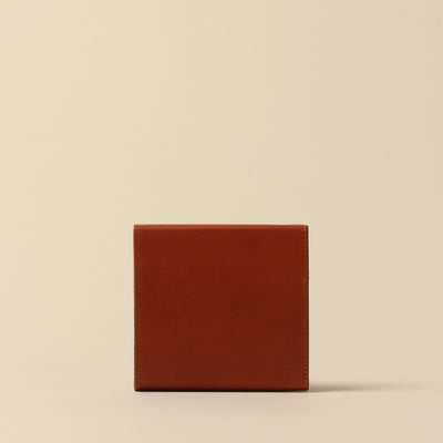 ＜Vintage Revival Productions> small vertical wallet in oiled leather, dark brown