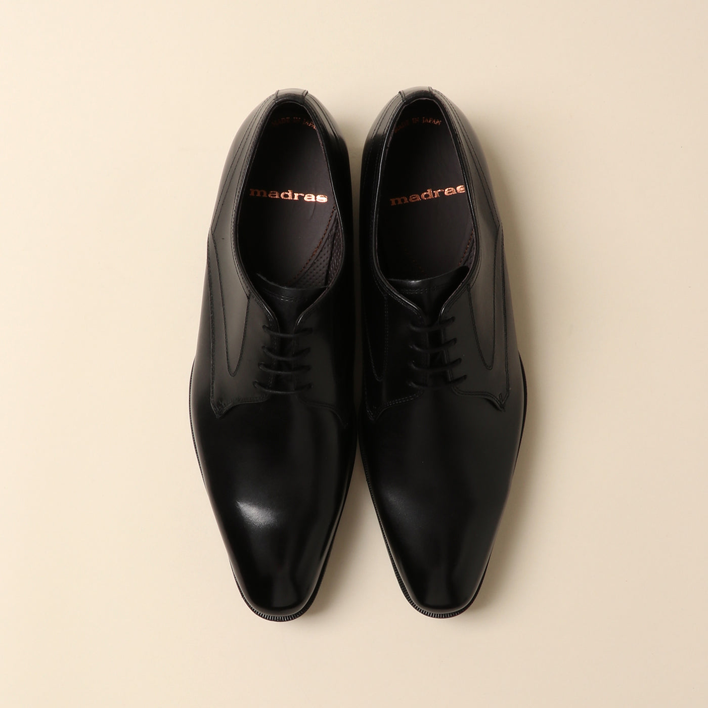 ＜madras＞plain toe 平頭鞋/黑色