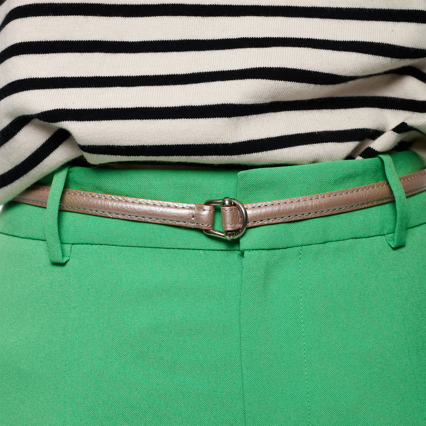 <Annak> Narrow free belt with hook buckle / black
