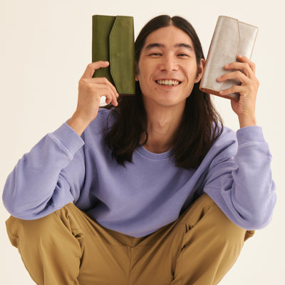 ＜アナック＞ ギャルソン型財布/ブラウン